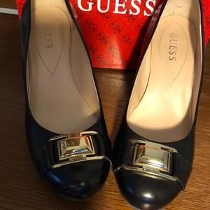 Black Guess Wedge Heels